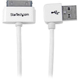 StarTech.com 1m (3 ft) Apple® 30-pin Dock Connector to Left Angle USB Cable for iPhone - iPod - iPad with Stepped Connector