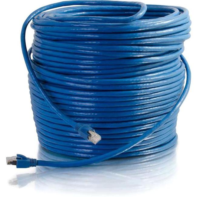 C2G 250 ft Cat6 Snagless Solid Shielded Network Patch Cable - Blue