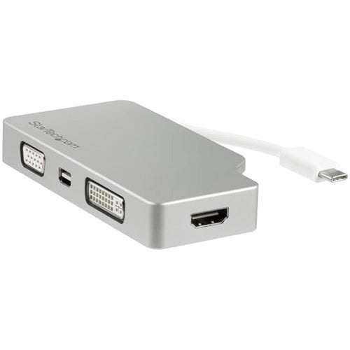 StarTech.com USB-C Multiport Video Adapter - 4-in-1 USB-C to DVI - HDMI - VGA - mDP Video Adapter - Silver- 4K 30 Hz - CDPVGDVHDMDP