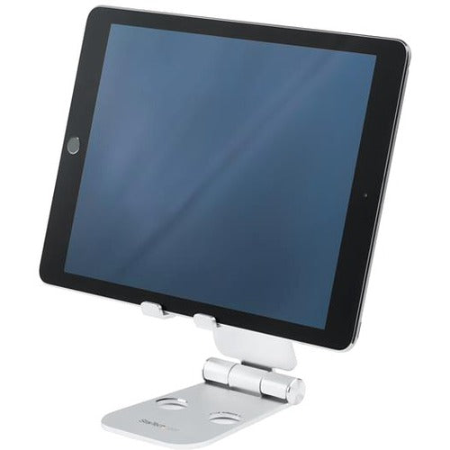 StarTech.com Phone and Tablet Stand for devices such as an iPad Pro or Samsung Galaxy tablet - Adjustable Smartphone and Tablet Stand - Portable Phone-Tablet Holder - Multi Angle - Foldable - Aluminum
