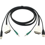 Black Box Secure DVI KVM Cable - USB A-B, 3.5mm Audio, 10-ft.